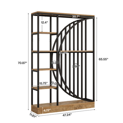 Tribesigns 70.9-Inch 5-Tier Bookshelf Room Divider, Reversible Display Shelf for Home Office