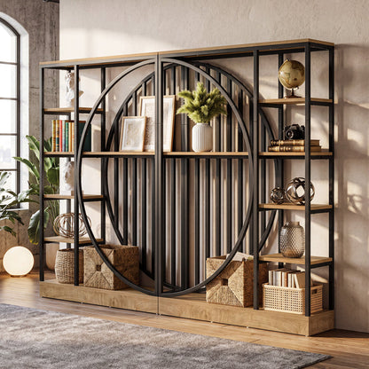 Tribesigns 70.9-Inch 5-Tier Bookshelf Room Divider, Reversible Display Shelf for Home Office