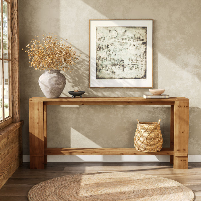 Tribesigns 70.9-Inch Solid Wood Console Table, 2-Tier Hallway Table