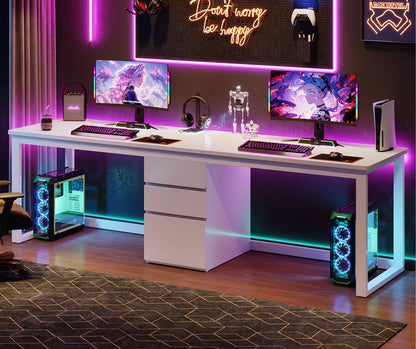 Tribesigns 78.7-Inch 2 Person Computer Desk with 3 Drawers, Extra Long Double Desk for Home Office