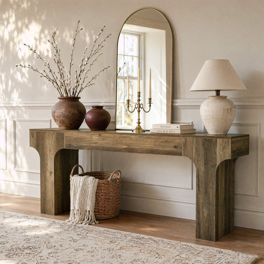 Tribesigns 79-Inch Extra Long Console Table with Arched Base, Farmhouse Sofa Table for Entryway