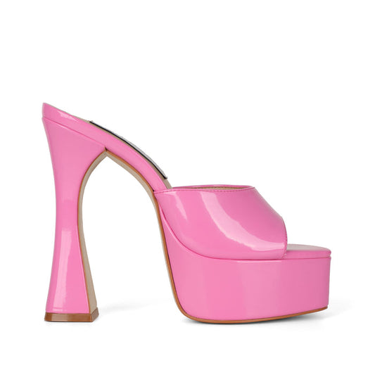 Valentina Platform Mule Pink Synthetic