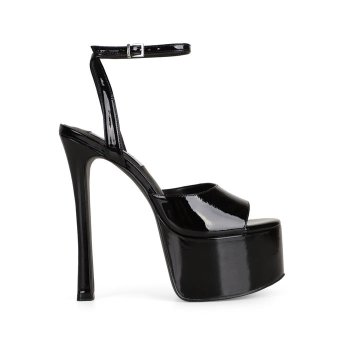 Venus Platform Sandal Black Patent Leather