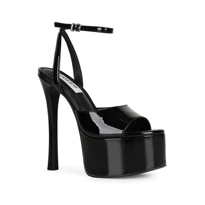 Venus Platform Sandal Black Patent Leather