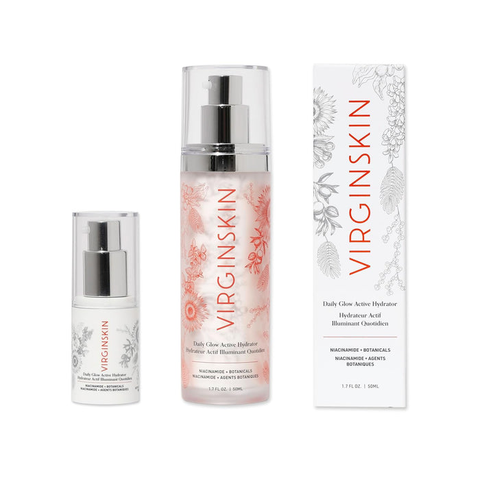 Virginskin Daily Glow Active Hydrator | Dermatologist-Developed Daily Moisturizer Cream for Face and Neck | .5 oz 15ml