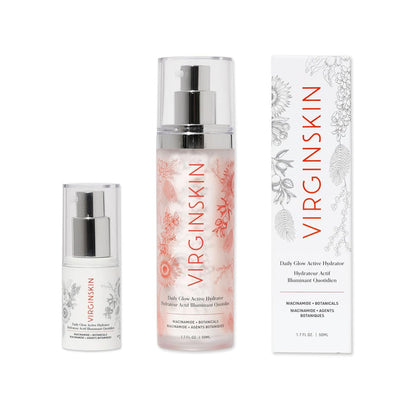 Virginskin Daily Glow Active Hydrator | Dermatologist-Developed Daily Moisturizer Cream for Face and Neck | .5 oz 15ml