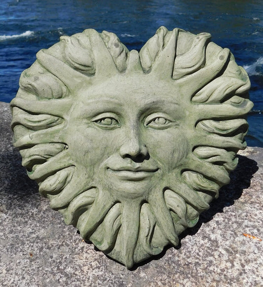 Wall Decoration | Heart Sun Plaque, Concrete, Stained