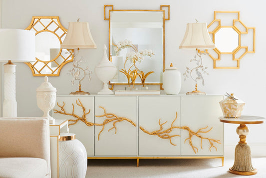 Wayne Wood Serving Tray on a console table