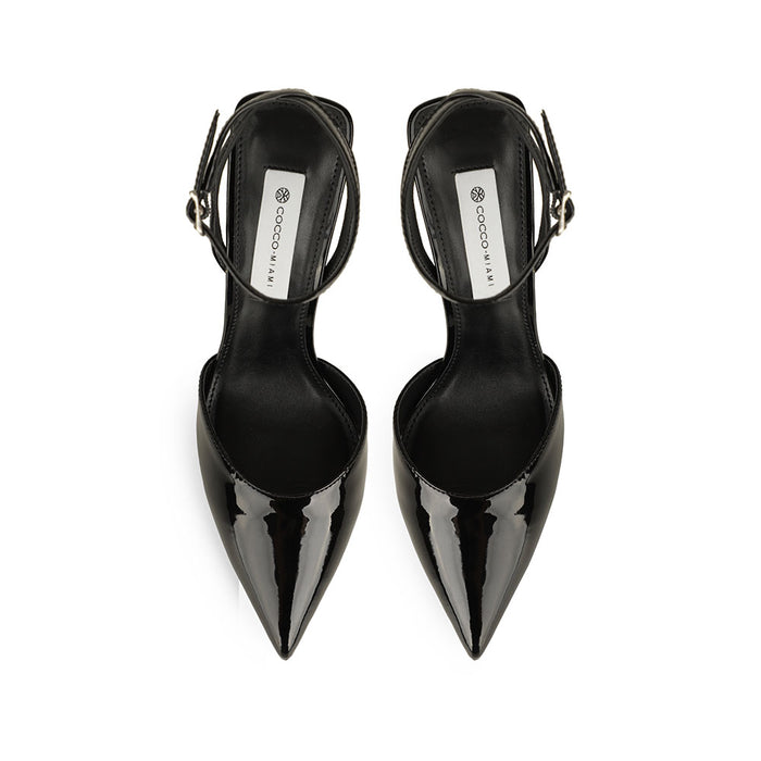 Wendy Slingback Pumps Black Patent Leather, view 4