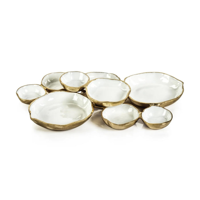 Zodax Cluster of Nine Round Serving Bowls | 19 in x 12 in x 2.5 in