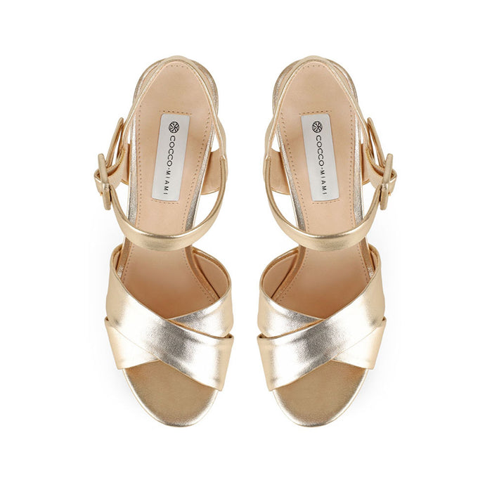 Zoe Platform Sandal Gold, view 4