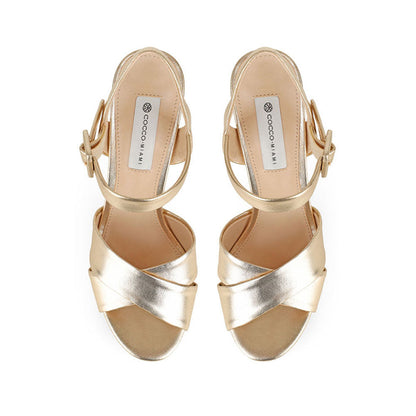 Zoe Platform Sandal Gold, view 4